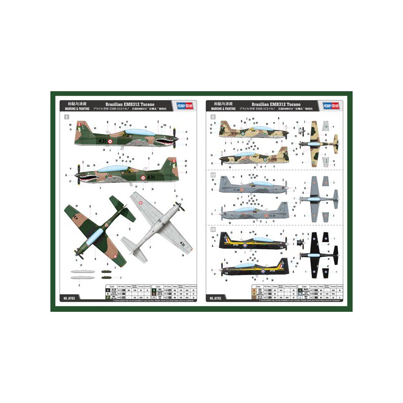 Brazilian Emb312 tucano 1/48 plastic plane model | Scientific-MHD