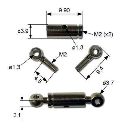 Embedded accessory m2 x 10mm tensioner (2 pcs) | Scientific-MHD