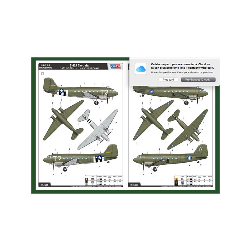 Plastic plane model C-47D Skytrain 1/72 | Scientific-MHD