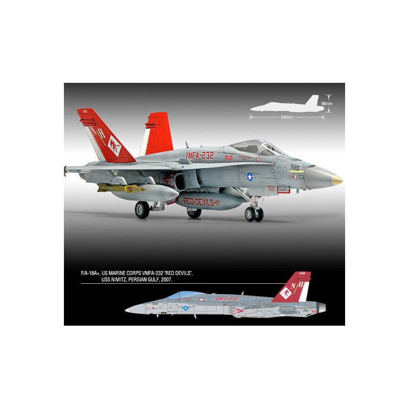 USMC F/A 18A plastic plane model+ VMFA-232 Red Devils 1/72 | Scientific-MHD