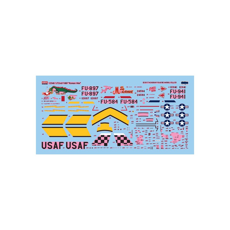 Plastic plane model F-86F Saber Korean War 1/72 | Scientific-MHD