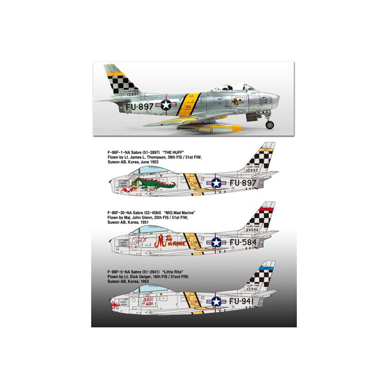 Plastic plane model F-86F Saber Korean War 1/72 | Scientific-MHD