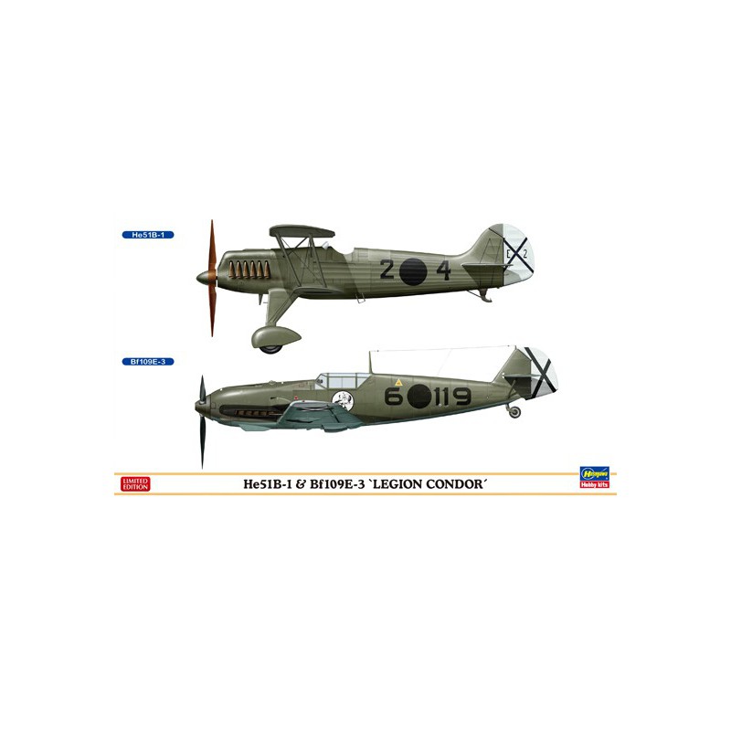HE51B-1 & BF109e-3 1/72 plastic plane model | Scientific-MHD