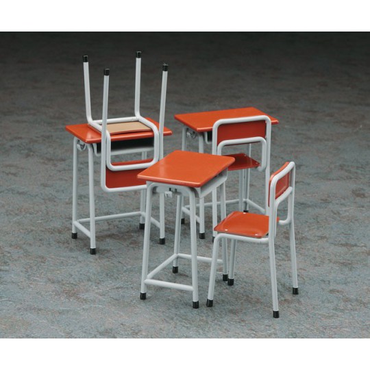 Diorama model mounted and painted tables and school chairs 1/12 Diorama model mounted and painted tables and school chairs 1/12 | Scientific-MHD