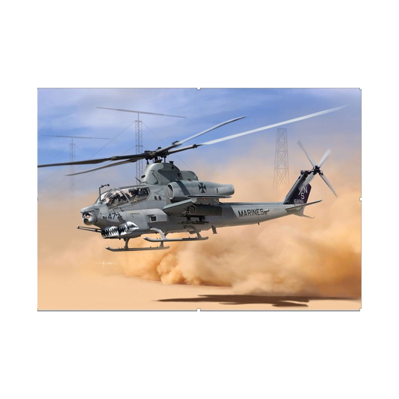 USMC Ah-1z Shark Mouth 1/35 plastic helicopter model | Scientific-MHD
