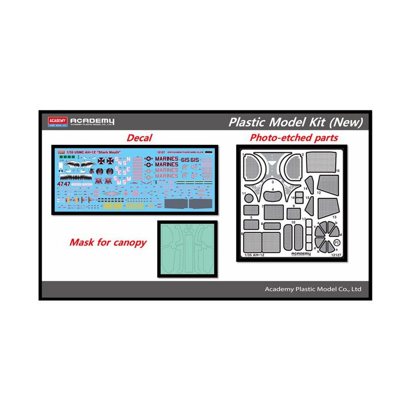 USMC Ah-1z Shark Mouth 1/35 plastic helicopter model | Scientific-MHD