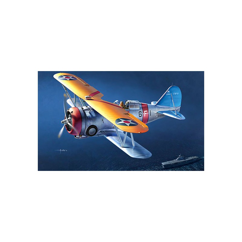 USN F3F-2 plastic plane model VF-6 Fighting Six 1/48 | Scientific-MHD