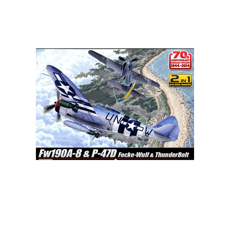 D-Day plastic plane model P-47 & FW190A-8 Combo 1/72 | Scientific-MHD