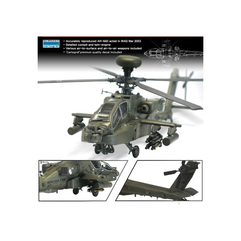 Plastic helicopter model AH-64D Block II Apache 1/72 | Scientific-MHD
