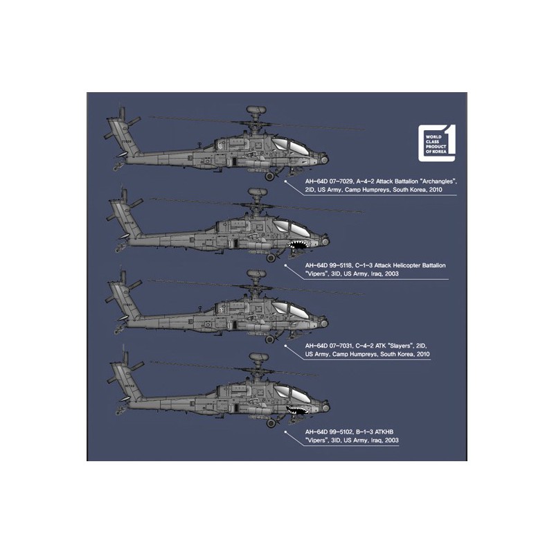 Plastic helicopter model AH-64D Block II Apache 1/72 | Scientific-MHD