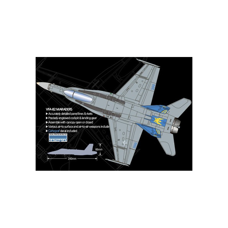 Plastic plane model F/A-18C VFA-82 MARAUDERS 1/72 | Scientific-MHD