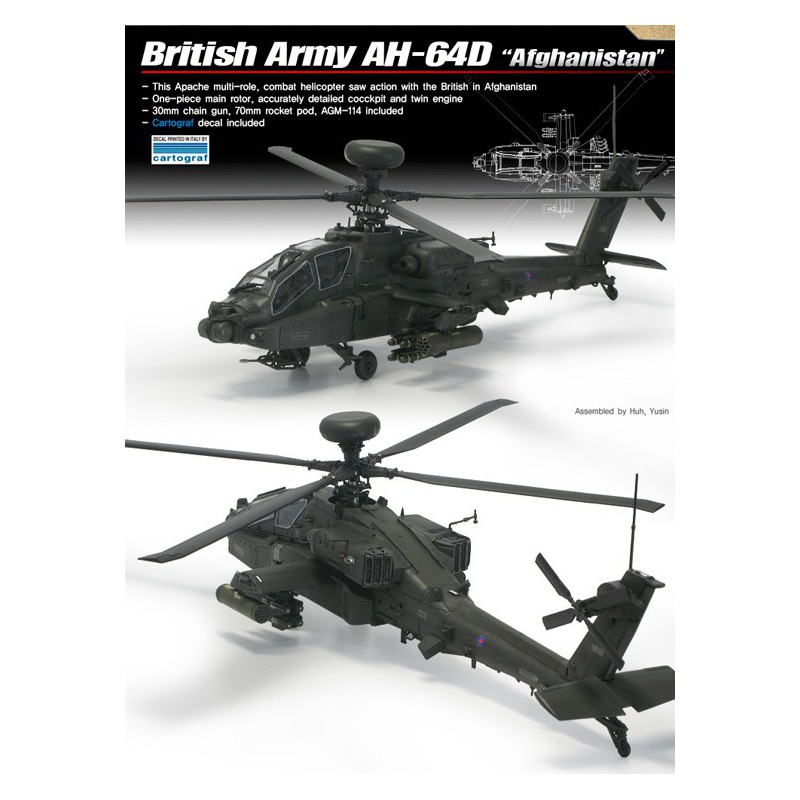 Plastic helicopter model AH-64 AFGISTAN 1/72 | Scientific-MHD
