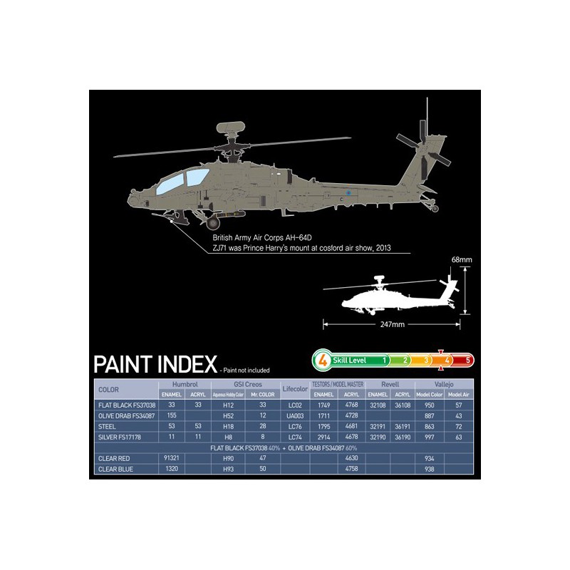 Plastic helicopter model AH-64 AFGISTAN 1/72 | Scientific-MHD