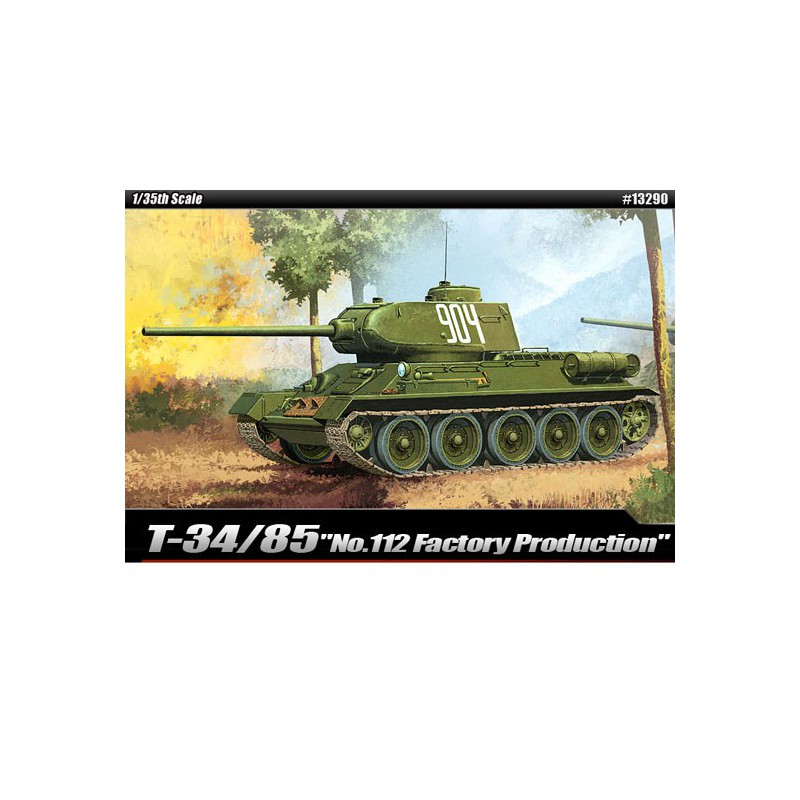 T34/85 plastic tank model n ° 112 Factory prod. 1/35 | Scientific-MHD