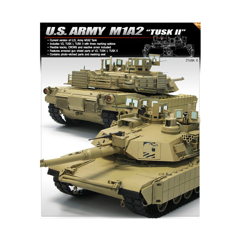 Plastic tank model U.S. Army M1A2 Tusk II 1/35 | Scientific-MHD