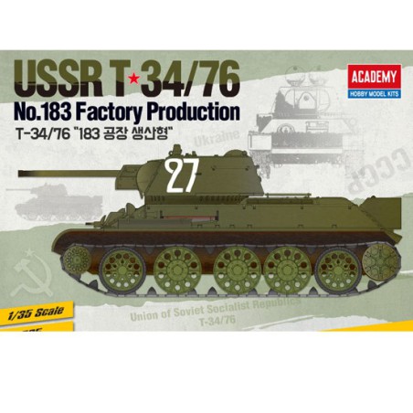 USSR T-34/76 plastic tank model n ° 183 FACT. P. | Scientific-MHD