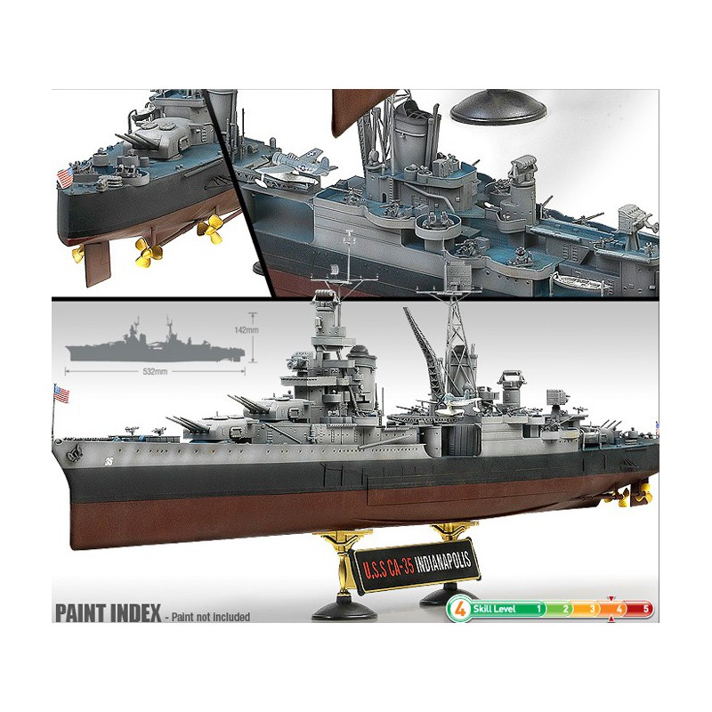 Plastic boat model U.S.S CA-35 Indianapolis 1/350 | Scientific-MHD