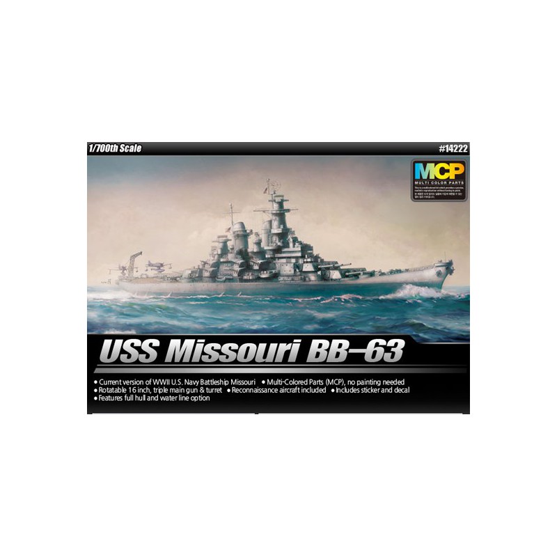 Uss Missouri BB-63 MCP 1/700 plastic boat model | Scientific-MHD