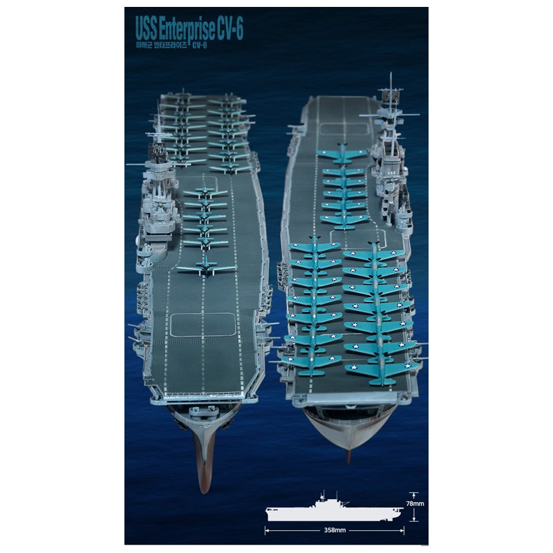 Plastic boat model USS Enterprise CV-6 M.E. 1/700 | Scientific-MHD
