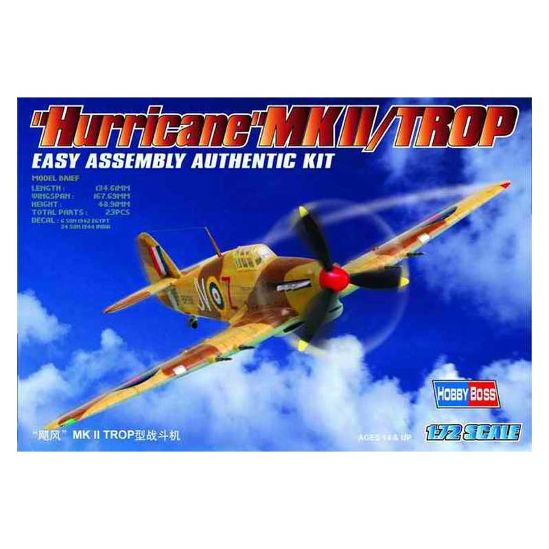 Hurricane MK II plastic plane model too 1/72 | Scientific-MHD