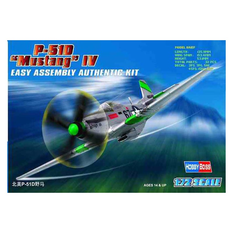 P-51 D Mustang IV 1/72 plastic plane model | Scientific-MHD
