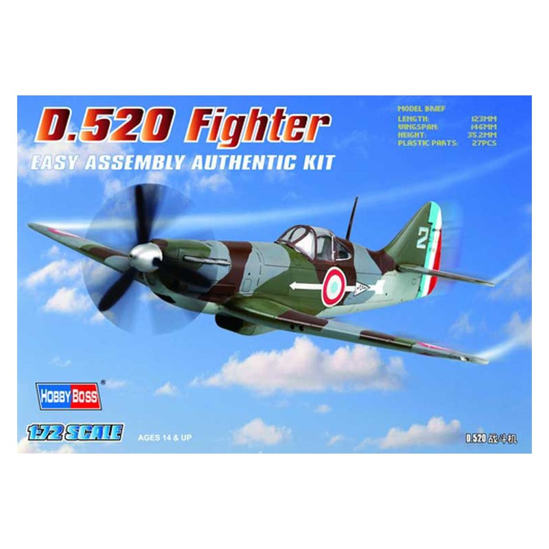 Dewoitine D 520 1/72 plastic plane model | Scientific-MHD
