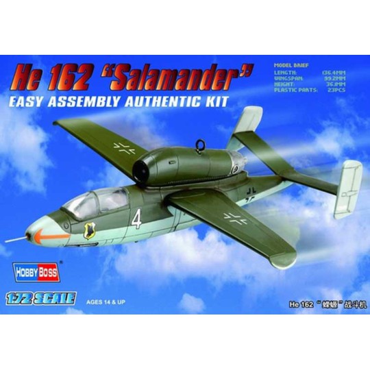 Plastic plane model HE 162 Salamender 1/72 Plastic plane model HE 162 Salamender 1/72 | Scientific-MHD