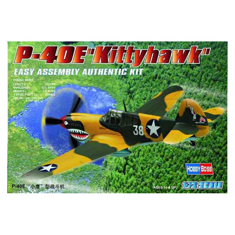 P-40 E Kittyhawk 1/72 plastic plane model | Scientific-MHD