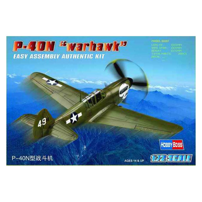 P-40 N Warhawk 1/72 plastic plane model | Scientific-MHD