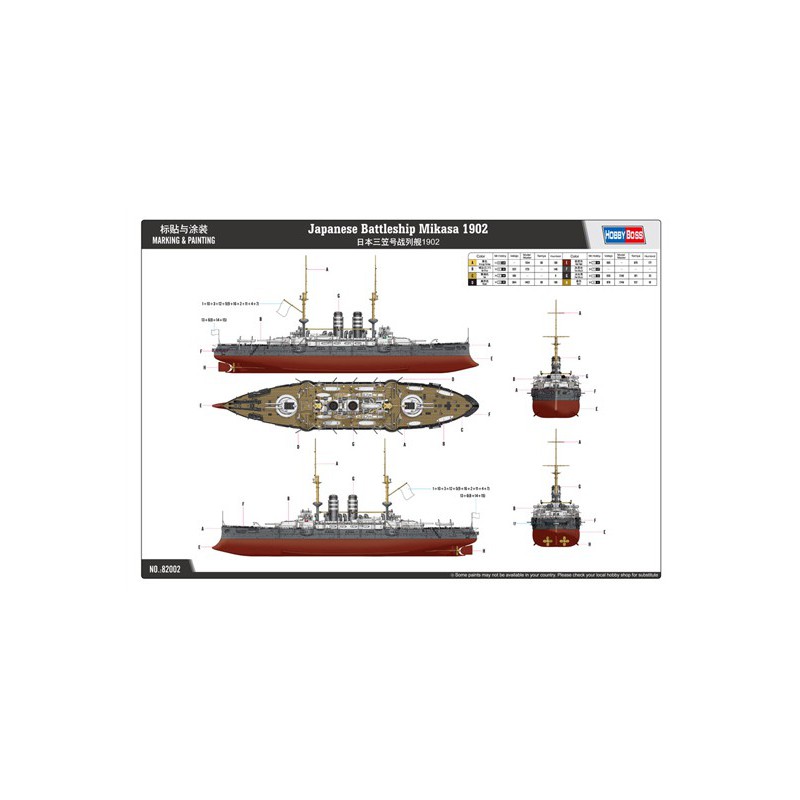 IJN Mikasa 1/200 plastic boat model | Scientific-MHD