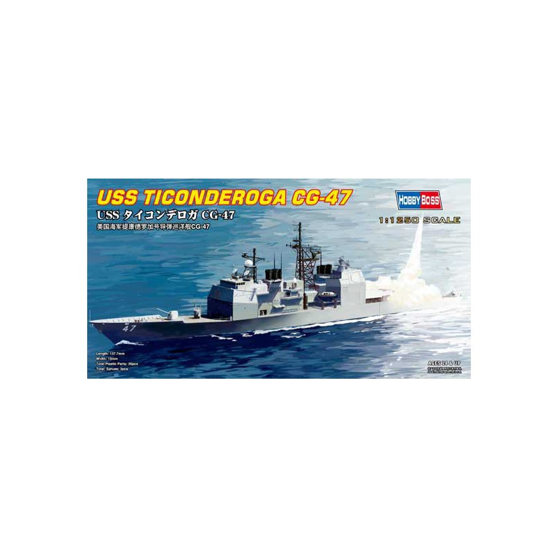 USS TICONDEROGA CG-47 1/125 plastic boat model | Scientific-MHD