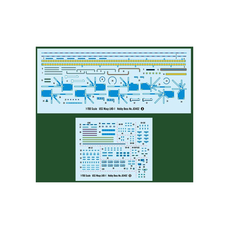 Plastic boat model Porte A. USS Wasp LHD-1 1/700 | Scientific-MHD