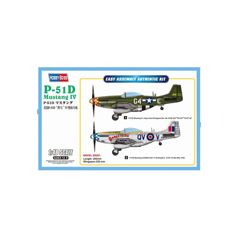 P-51D Mustang IV 1/48 plastic plane model | Scientific-MHD
