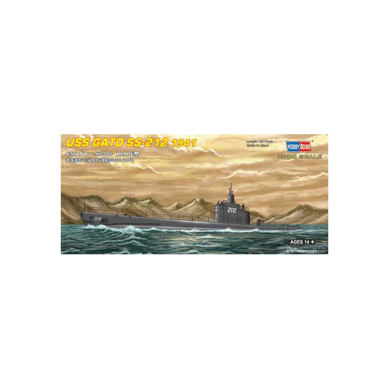 USS SS-212 GATO 1941 1/700 plastic boat model | Scientific-MHD
