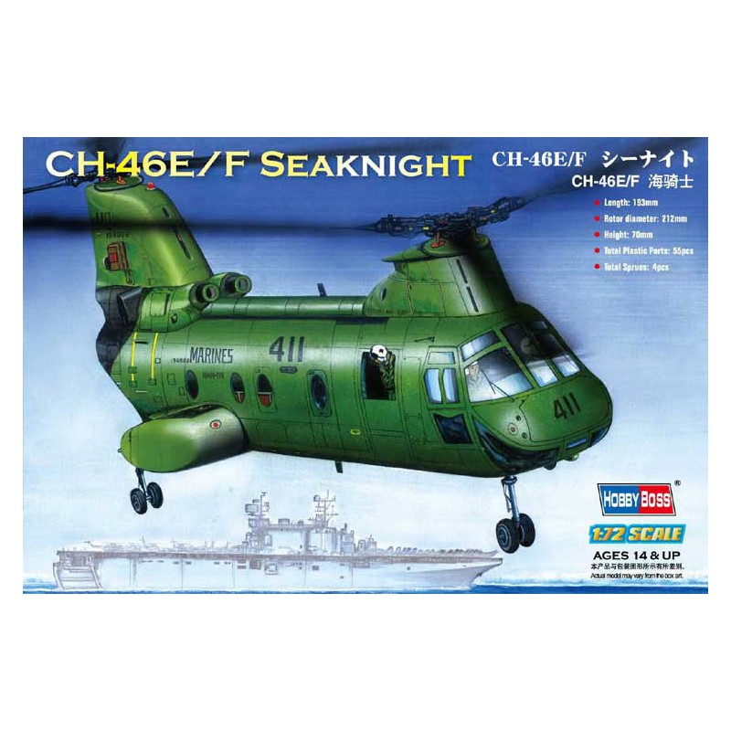 Plastic helicopter model American CH-46F Seaknight 1/72 | Scientific-MHD