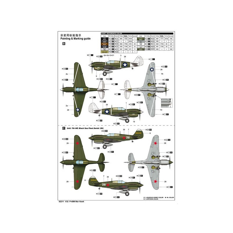 P-40M plastic plane model War Hawk 1/32 | Scientific-MHD