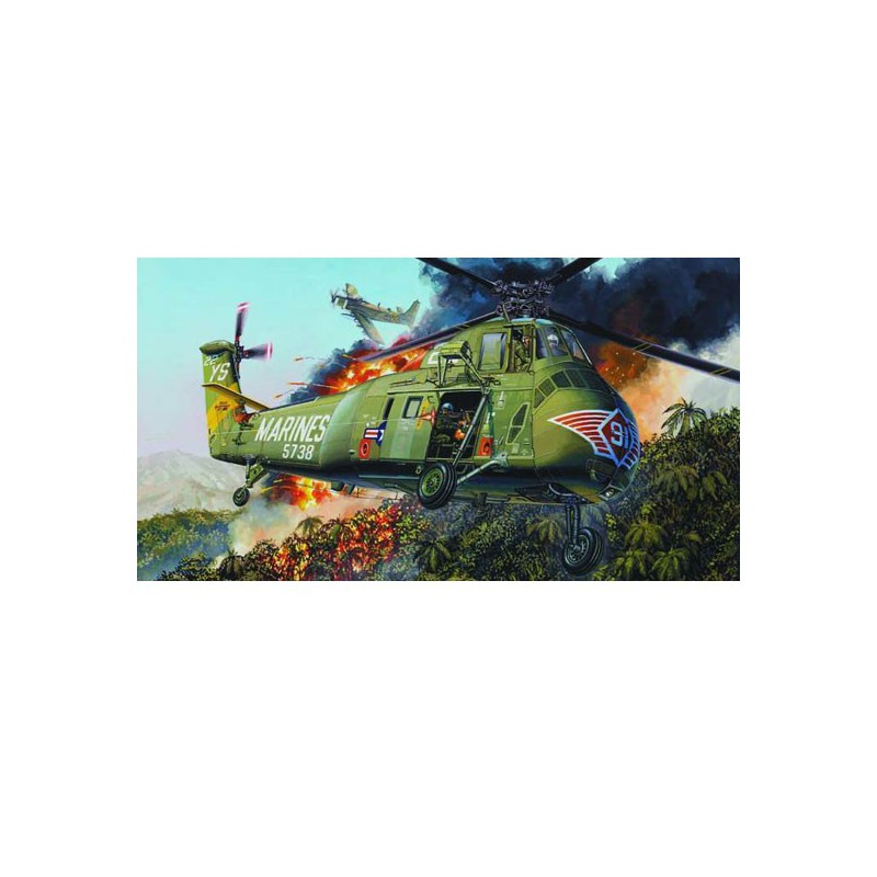 Plastic helicopter model H-34 US marines 1/48 | Scientific-MHD