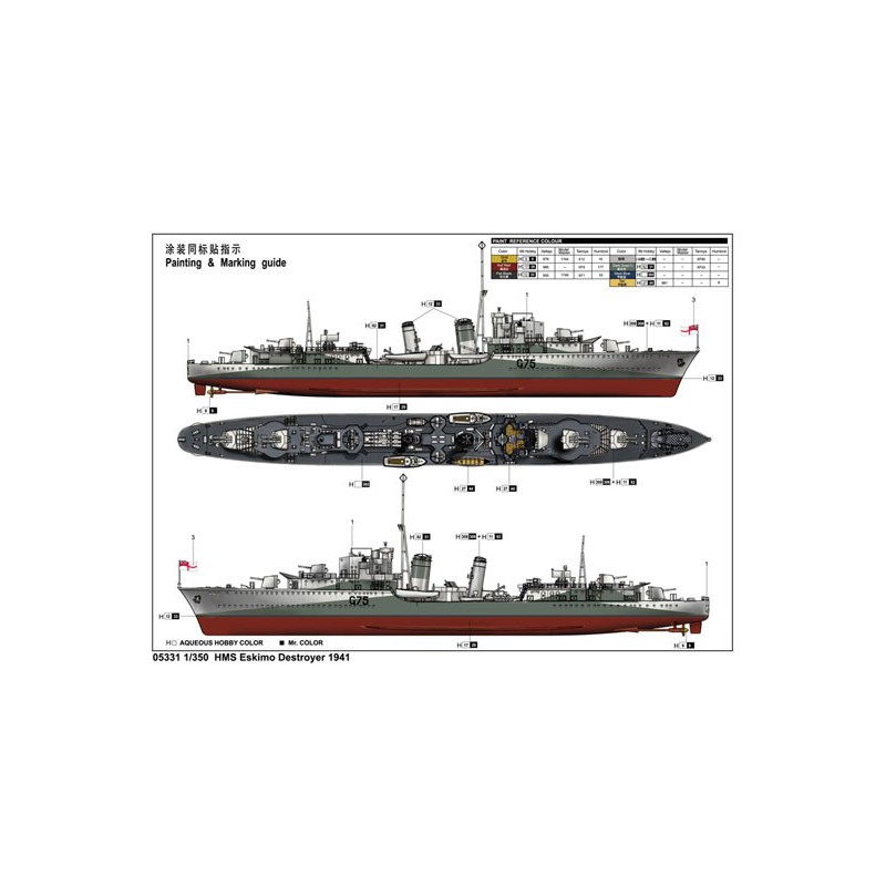 HMS ESKIMO 19411/350 plastic boat model | Scientific-MHD