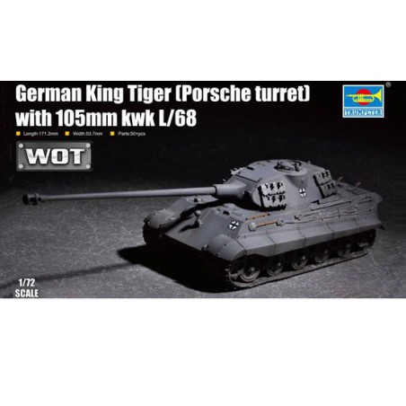 Plastic tank model German King Tiger with 105mm kwk l/68 1/72 | Scientific-MHD Plastic tank model German King Tiger with 105mm kwk l/68 1/72 | Scientific-MHD
