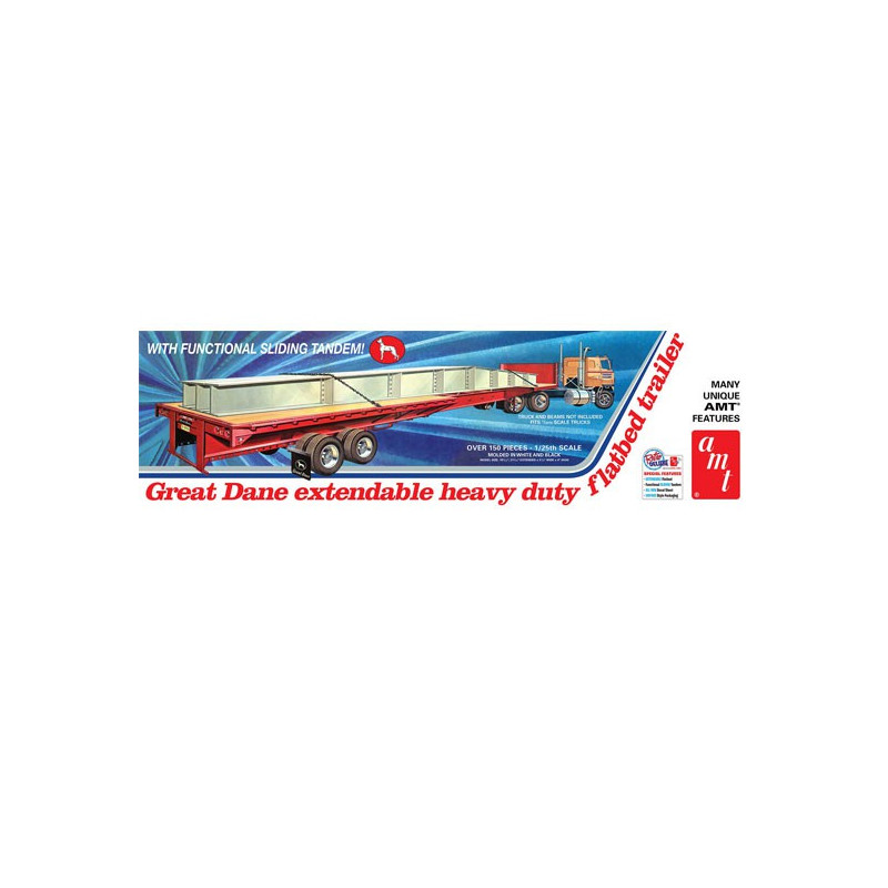 Plastic truck model Great Dane Extendable Flat Bed 1/25 | Scientific-MHD