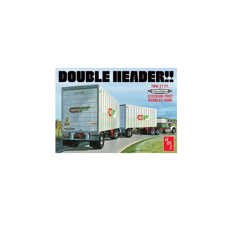 Double plastic truck model Header tandem van trailers 1/25 | Scientific-MHD