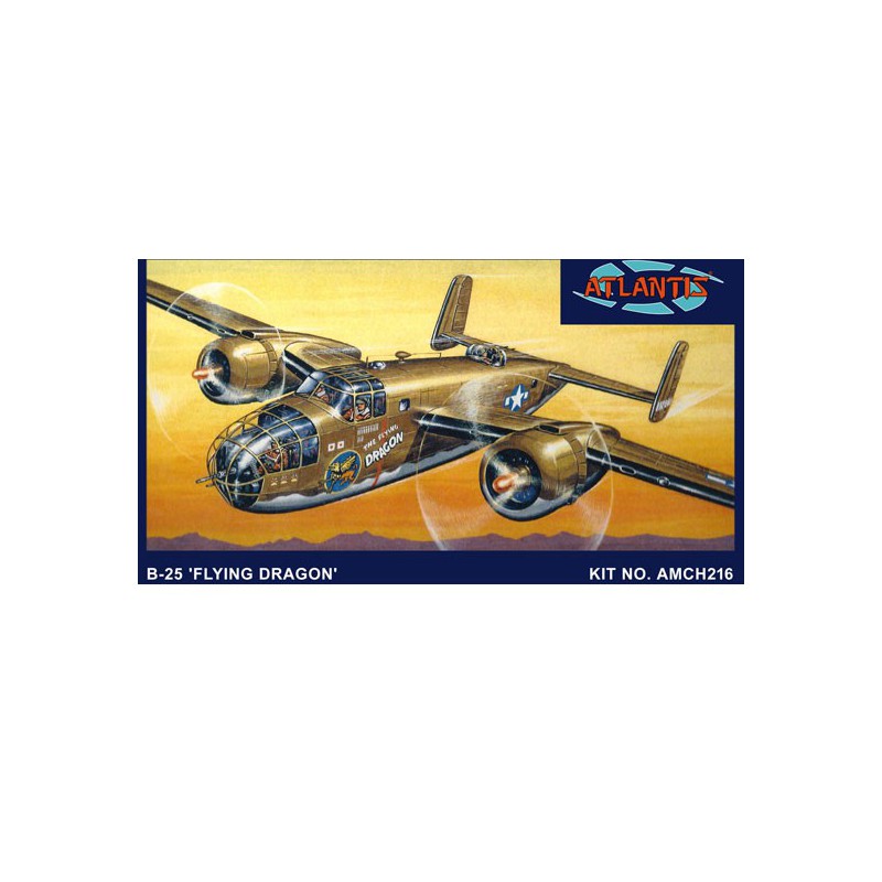 Plastic plane model B-25 Flying Dragon with Swivel Stand 1/64 | Scientific-MHD