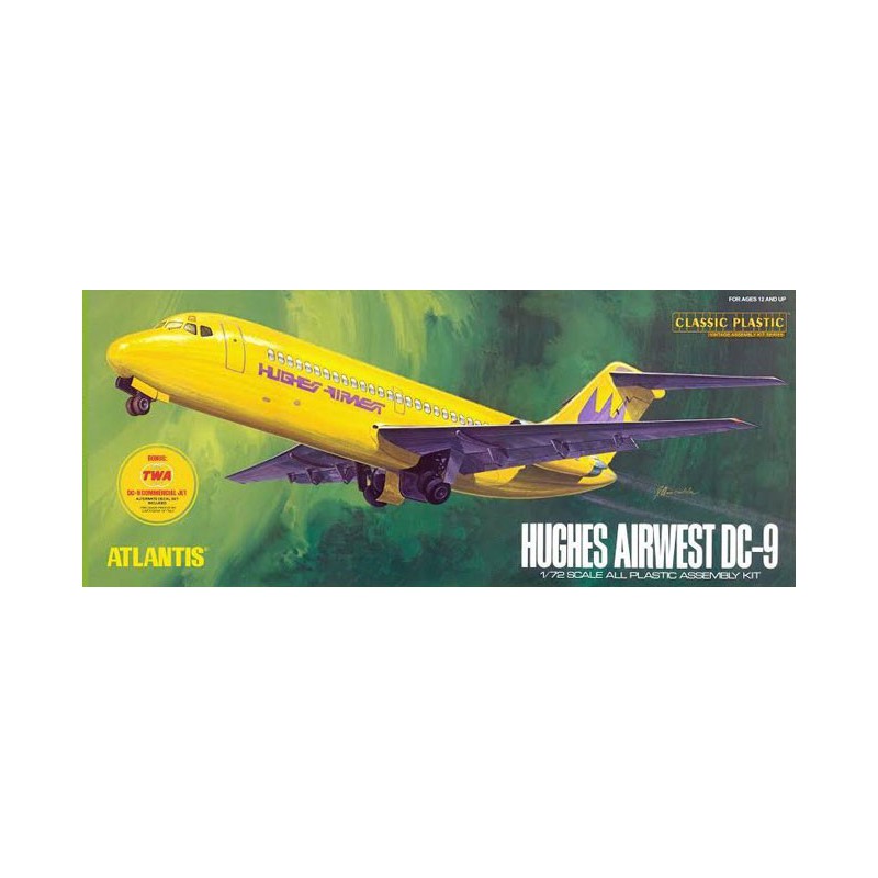 Hughes Airways plastic model DC-9 Airliner 1/72 | Scientific-MHD