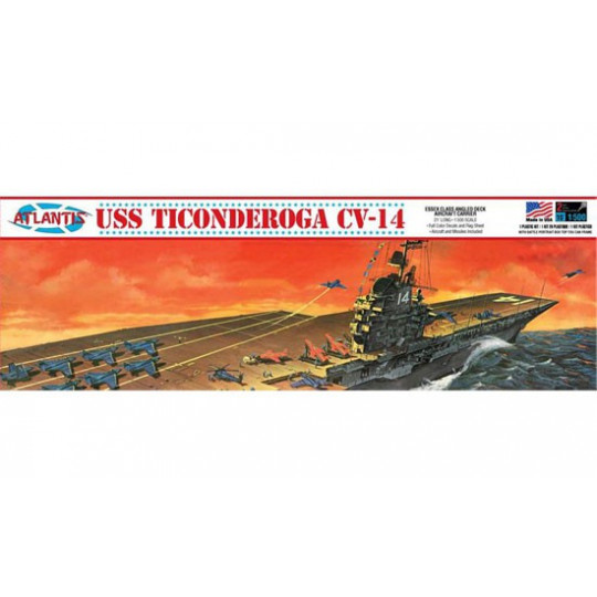 USS TICONDEROGA CV-4 angled 1/500 plastic boat model | Scientific-MHD
