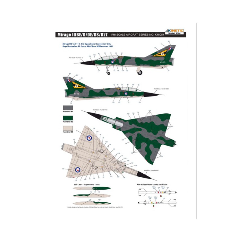 Mirage IIIBE/D/DS/D2Z 1/48 plane plane model | Scientific-MHD