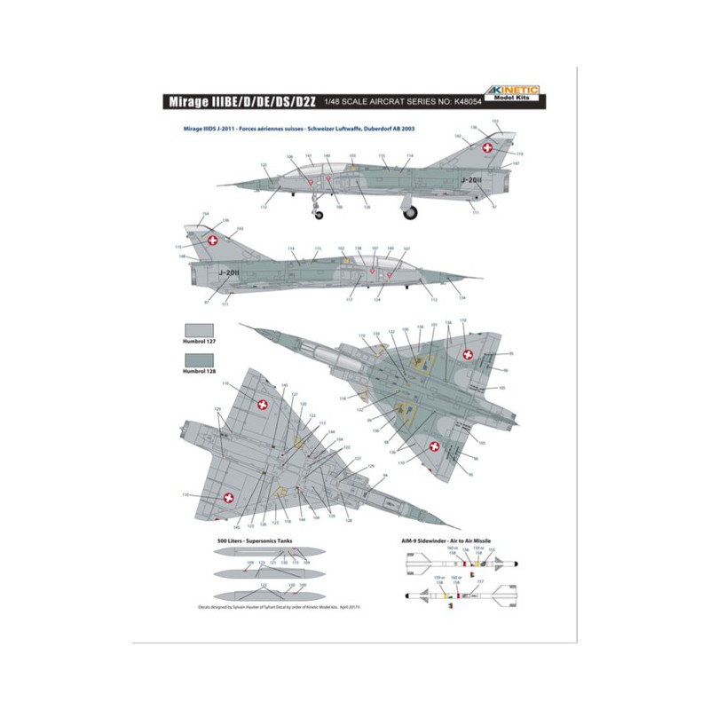 Mirage IIIBE/D/DS/D2Z 1/48 plane plane model | Scientific-MHD