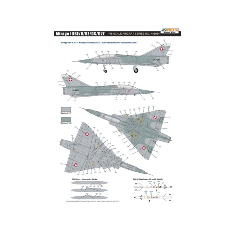 Mirage IIIBE/D/DS/D2Z 1/48 plane plane model | Scientific-MHD