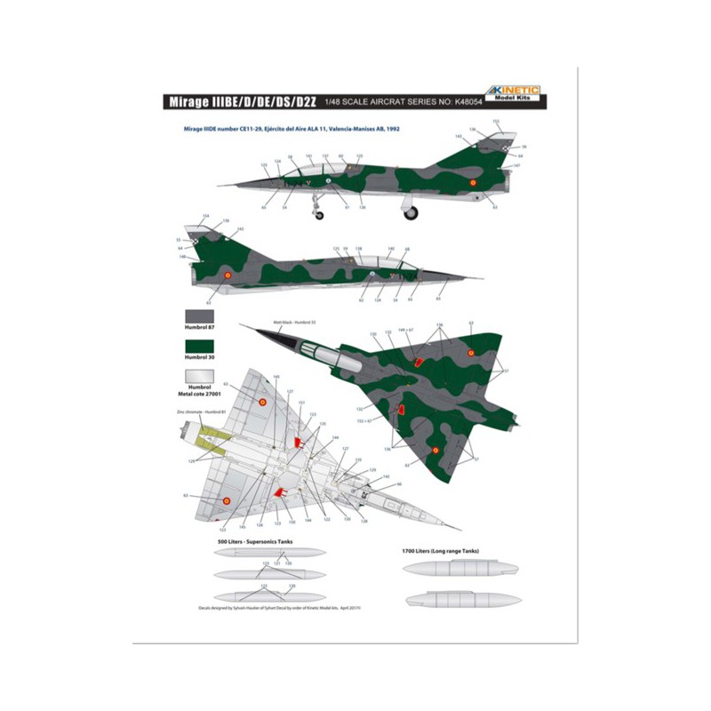 Mirage IIIBE/D/DS/D2Z 1/48 plane plane model | Scientific-MHD