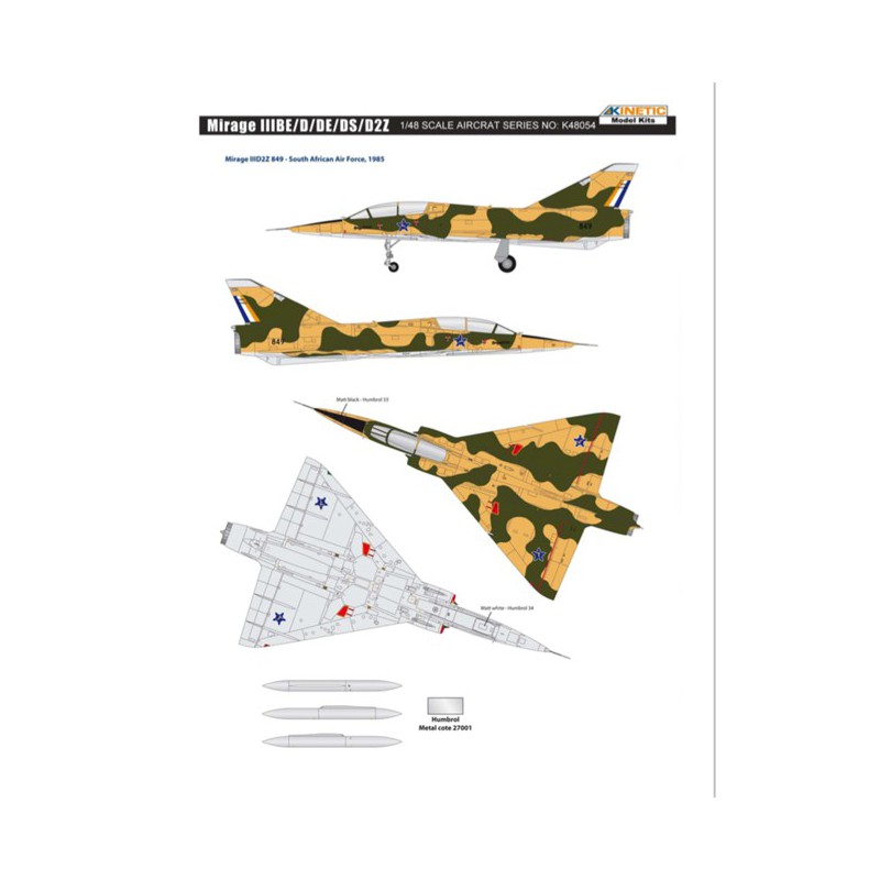 Mirage IIIBE/D/DS/D2Z 1/48 plane plane model | Scientific-MHD