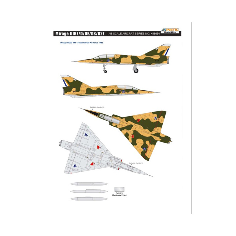 Mirage IIIBE/D/DS/D2Z 1/48 plane plane model | Scientific-MHD